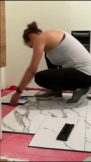 DIY Vinyl Flooring in Our Bathroom! 🛠️🏡 #Shorts #renovation #homeimprovement