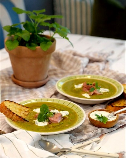 For Colin, pea and ham hock soup is the best soup in the world! Slowly boiled until the ham is fall-off-the-bone tender, this dish is topped with crème fraîche and mint, served with grilled garlic bread for the perfect comfort food combo. | Better Homes and Gardens Australia