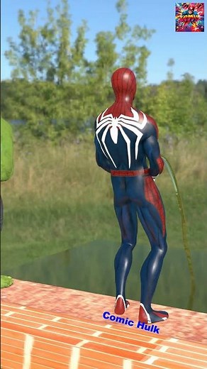 Superhero Bathroom Brawl! 🚽 #spiderman #hulk #superman