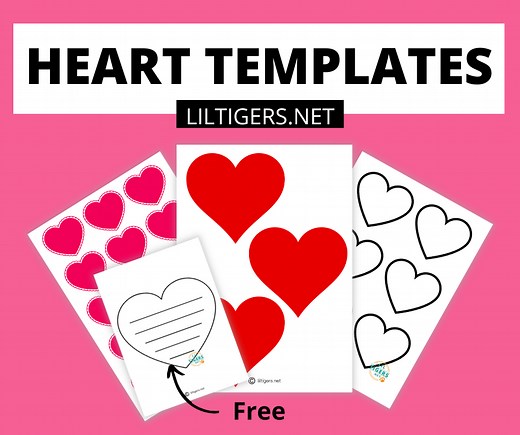 12 Free Printable Red Heart Templates - Lil Tigers Lil Tigers