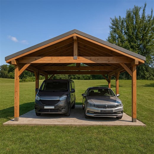 Wooden Double Carport 22x24 | DIY Two Car Shelter | Heavy Duty Outdoor Parking Structure PDF Plans - Etsy