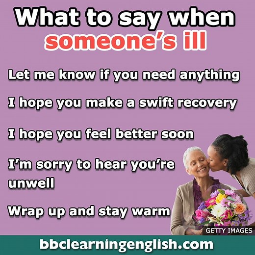 🤧🤒 What do you say to someone who isn’t feeling well? Here are 5 useful phrases you can use when a friend or family member is a little under the weather. #ill #sick #unwell #flu #covid #esl #efl #elt #learnenglish #phrases #britishenglish #language | BBC Learning English