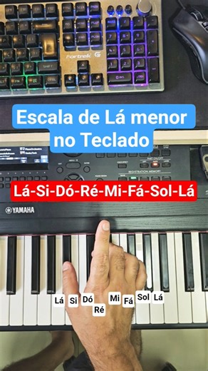 A minor scale on the keyboard #shorts #piano