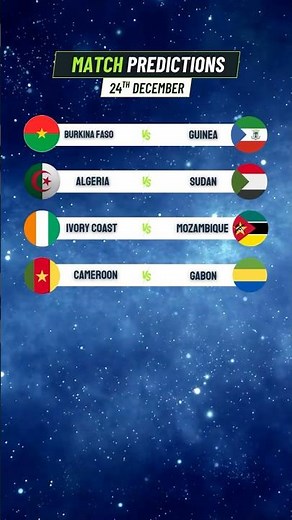 Today's Matches Predictions | AFCON 2025
