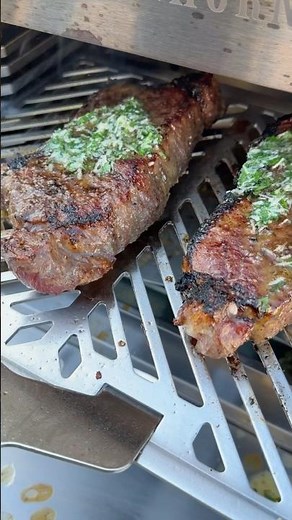 Garlic herb butter steaks