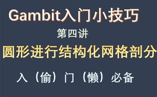【觉兽课堂】gambit入门小技巧 对圆形进行结构化网格剖分教程