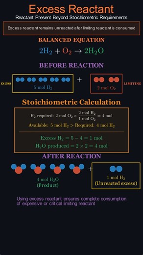 Chemical Engineering: Excess Reactants #chemicalengineering #chemicalprocess #cpc