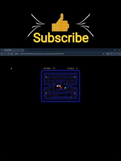 🟡 HTML CSS & JS PAC MAN GAME #coding #htmlcssjs #webdesign #shorts