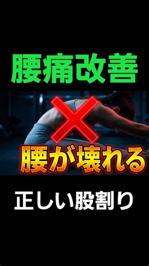 腰が壊れる原因は、骨盤の「サボり」でした。今話題の股割り本質を突く開脚前屈の方法！ #腰痛 #股関節覚醒 #ストレッチ