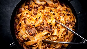 7.4K views · 475 reactions | RECIPE: https://www.sipandfeast.com/red-wine-braised-short-ribs/ Today we're making an incredible ragu with beef short ribs braised in a red wine sauce that's tossed with pappardelle and finished with Parmigiano Reggiano. This may be one of the best pasta dishes ever! | Sip and Feast | Facebook