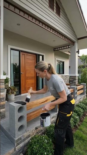 The easiest way to upgrade your front porch using breeze blocks.