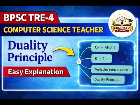 BPSC TRE4 computer science teacher | Duality Principal | Boolen algebra Digital Electronics