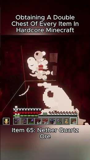 Hardcore Minecraft Double Chest Challenge (Item 65: Nether Quartz Ore #Minecraft