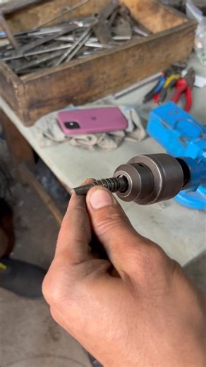 Simple Taper Spring Crafting on Drill Machine | Iron Wire Spring Making #diy #shortvideo