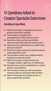 55 Questions Asked in Creative Specialist Interview
