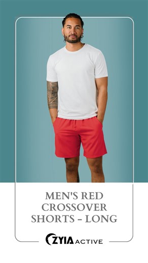 Men's Red Crossover Shorts - Long #23541