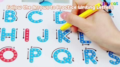 JoyCat Magnetic Letter Tracing Board, 2-in-1 Double-Sided ABC Magnets for Kids Ages 3-5, Uppercase & Lowercase Letter Writing Practice - Preschool Learning Toys, Road Trip Car Activities for Toddlers
