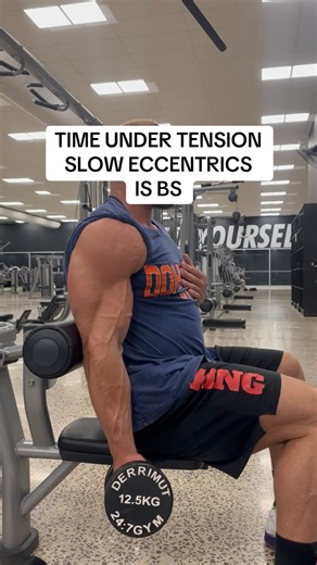 Adam Rochester | Time under tension slow eccentrics is BS . Don’t be fooled by your favorite influencers. A 3-second eccentric is all you need. Lifting... | Instagram