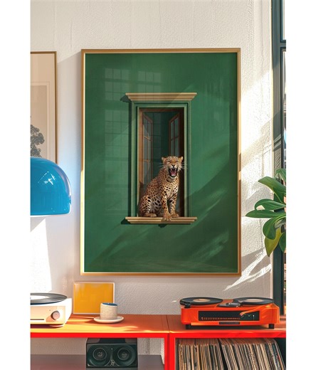 Emerald Green Leopard Print: Maximalist Y2K Room Decor - Etsy