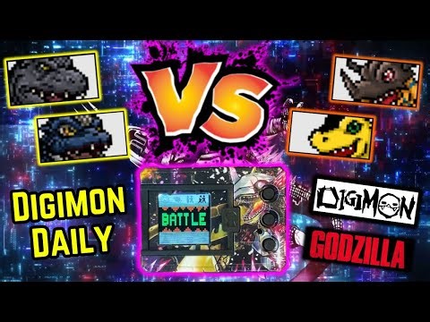Godzilla vs Greymon! Digimon Digivice Playthrough! Best Color Vpet on the Market!