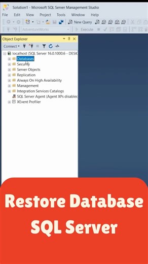 Restore data SQL Server #sql #databaseconcepts #databasemanagement #sql_tutorial #computer #data