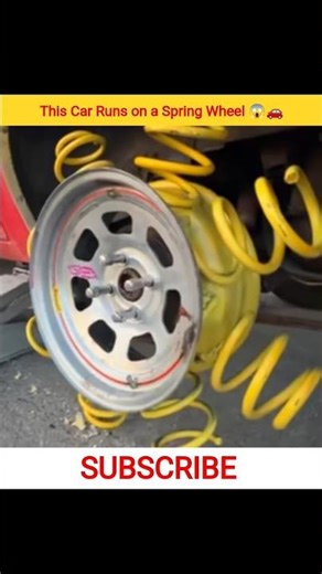 This Car Runs on a Spring Wheel 😱🚗