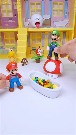 Chocolate Bean Tub Challenge! Poor Luigi's Big Fail! 🤪💥