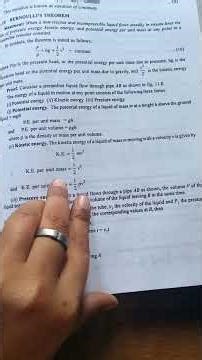 Bernoulli's theorem, Bsc first year physics