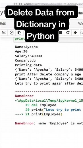 How to Delete Data from a Python Dictionary #python #ai
