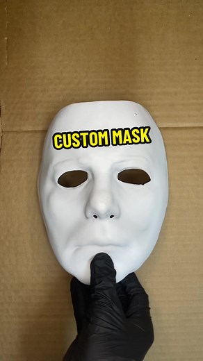 I repainted a Michael Myers Mask! 💀🎨 #diy #paintingchallenge #masks #skulls #art #slipknot #drums