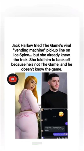 Jack Harlow tried The Game's pickup line on Ice Spice. She said: "U is not The Game." #shorts #viral