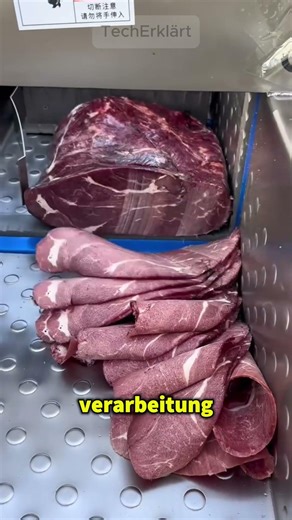 Präzisions-Schnitt: Fleischschneiden wie ein Profi! 🔪✨ #FoodTech #Industrie #Küche