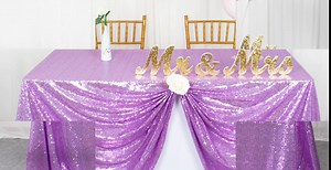 ShinyBeauty Small Tablecloth Square 36x36-Inch Lavender Sequin Tablecloth Glitter Table Cover Overlay Light Purple Wedding Table Cloths Sequin Fabric Tablecloth for Round Table Birthday Party