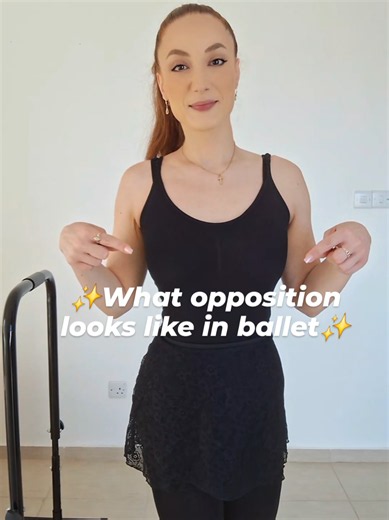 Almost every movement in ballet is created through opposing forces. Instead of allowing the whole body to move in the same direction, different parts of the body work against each other to create control, stability, and length. Opposition is what gives ballet its effortless appearance. It's the reason movements look long, controlled, and elegant rather than forced or uncontrolled. #balletteacher #ballet #balletreels #adultballet #virtualballettraining