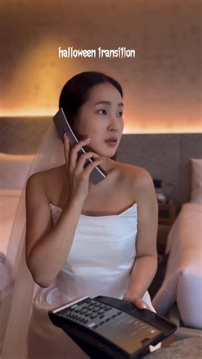 Don’t call my husband.. he’s missing 😈 #ghostbride #demonbride #halloween #bride #deadbride #halloweenmakeup #transition #makeup | Linna Huynh 黃碧蓮