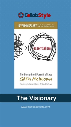 Big ideas don’t fail because they’re bad ideas. They fail when teams can’t translate vision into action. These books help Visionaries: • Anchor ideas to shared priorities • Turn possibility into execution • Keep momentum after the brainstorm If your ideas inspire—but stall—this list is for you. #Startwithwhy #Essentialism #finish #MeasureWhatMatters #CollabCode #collabstyles | The CollabCode