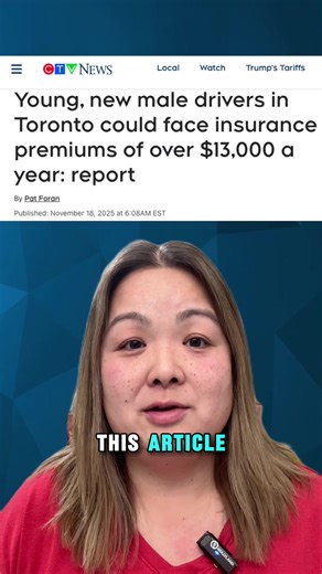 Young Ontario male drivers are paying over $13,000 a year in auto insurance! That’s a massive gap compared to females — about $3,800 more for the same car and clean record. Stats show males under 25 have a 66% higher chance of speeding tickets and a 17% higher crash rate. Drive safe, avoid tickets, and bundle or use driving apps to save. Serving Toronto, Mississauga, Vaughan, and the GTA! Learn more at www.katherinele.ca 🔎 Related Searches & Keywords: Ontario driving tips, car insurance Canada,