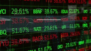 Animation of statistics and financial data processing. global data processing, digital interface and connections concept digitally generated video.