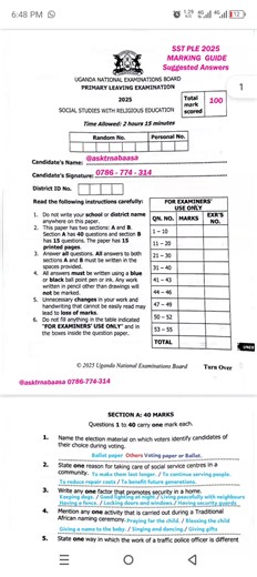 PLE SST 2025 MARKING GUIDE. Copy this link and paste it in WhatsApp you will tap join or inbox me, I will add you; https://chat.whatsapp.com/BuUVHjjazwzLCR718qgBRf?mode=gi_t #tiktokuganda🇺🇬🇺🇬🇺🇬 #tiktokuganda #foryoupage #fyp