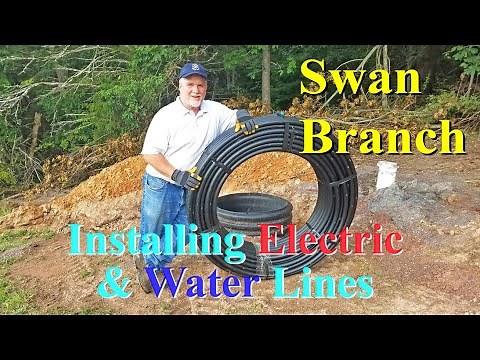 Installing Black Poly Pipe Water Line & Electric Line For Our Well