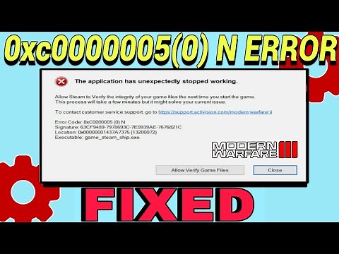 How To Fix 0xc0000005(0) N Error - Warzone | The Application has Unexpectedly Stopped Working Fixed