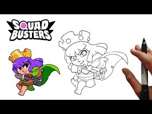 How to draw Archer Queen from Squad Busters