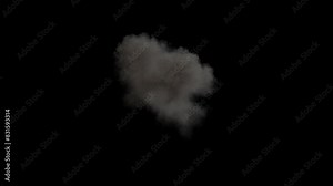 Explosion in the air with fire and smoke, three different speeds, 4K 25fps