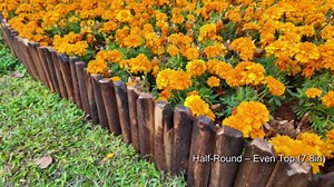 Wood Fence Border for Garden Beds – 9.8" H x 47" L Wooden Landscape Edging Panels, Rustic Decorative Outdoor Divider for Lawn, Path, and Yard Design