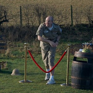 2.5M views · 10K reactions | From series 6: Get the highest score in darts. You can either throw one dart from one meter away, three darts from 2.37 meters away, or 60 darts from ten meters away. | Taskmaster | Facebook