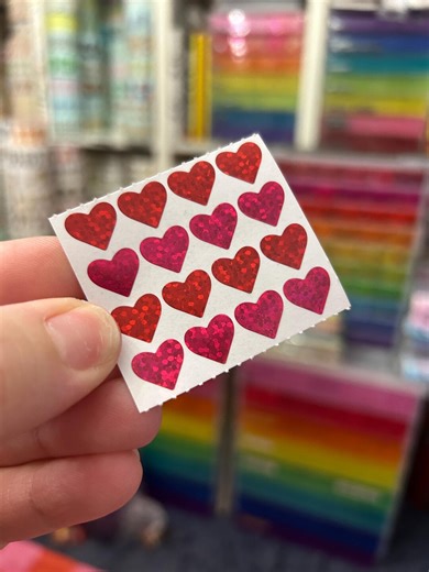 Hambly Sparkle Prismatic Heart Pink Red Stickers - Etsy