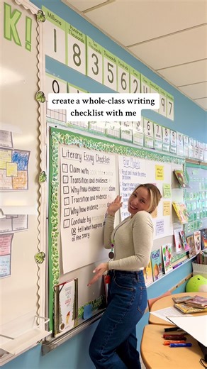 our class created the steps together during writing & I turned it into a big checklist that everyone can reference 🧘🏼‍♀️ & yes, they created mini versions in their writer’s notebooks too! 😊 #teachertiktok #fyp #thirdgradeteacher #elementaryteacher #teacherinspo #teachertips #teachersoftiktok #firstyearteacher