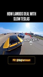Lambo deals with slow Tesla @theghostmount POV: @theghostmount Driver: @supercarscreams #insta360 #streetracing #1320video #carbonfiber #ghostmount #lambo #tesla | GhostMount Inc.