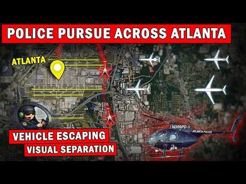 POLICE Helicopter Pursuing Vehicle Across Atlanta-Hartsfield International!