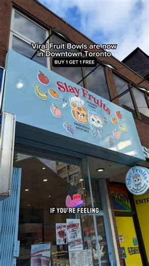 🍓 The viral fruit bowls have officially arrived in Downtown Toronto at Slay Fruits! 🥭 For their grand opening, enjoy an amazing Buy 1 Get 1 Free deal: the perfect excuse to bring a friend and try it out! 🥝✨ #TorontoEats #TorontoFoodies #TorontoRestaurants #TorontoDesserts #SlayFruits #DowntownToronto #TorontoFoodie #HealthyEatsToronto #FruitBowl #TorontoViralEats #ThingsToDoToronto | Geerthan Ranjhan